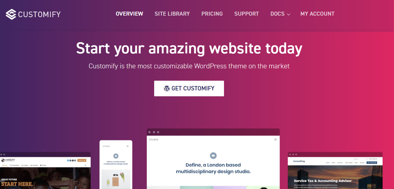 Customify - Free WordPress Customizable Theme