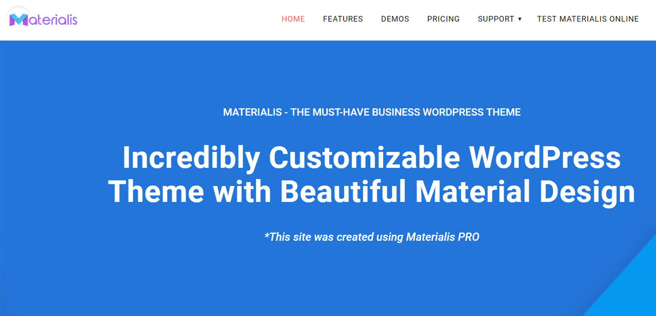 Materialis - Free WordPress Customizable Theme